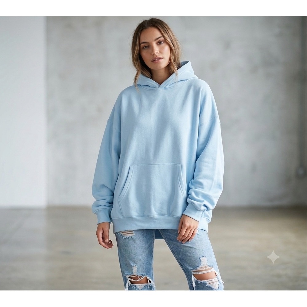 Joy Lab Women Relaxed Fit Hoodie Sweatshirt Bubblegum Blue Large NWT 309062132